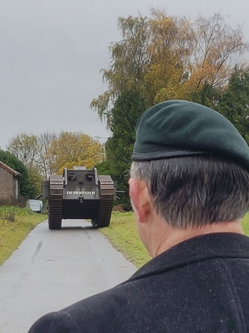 Veteran following Tank